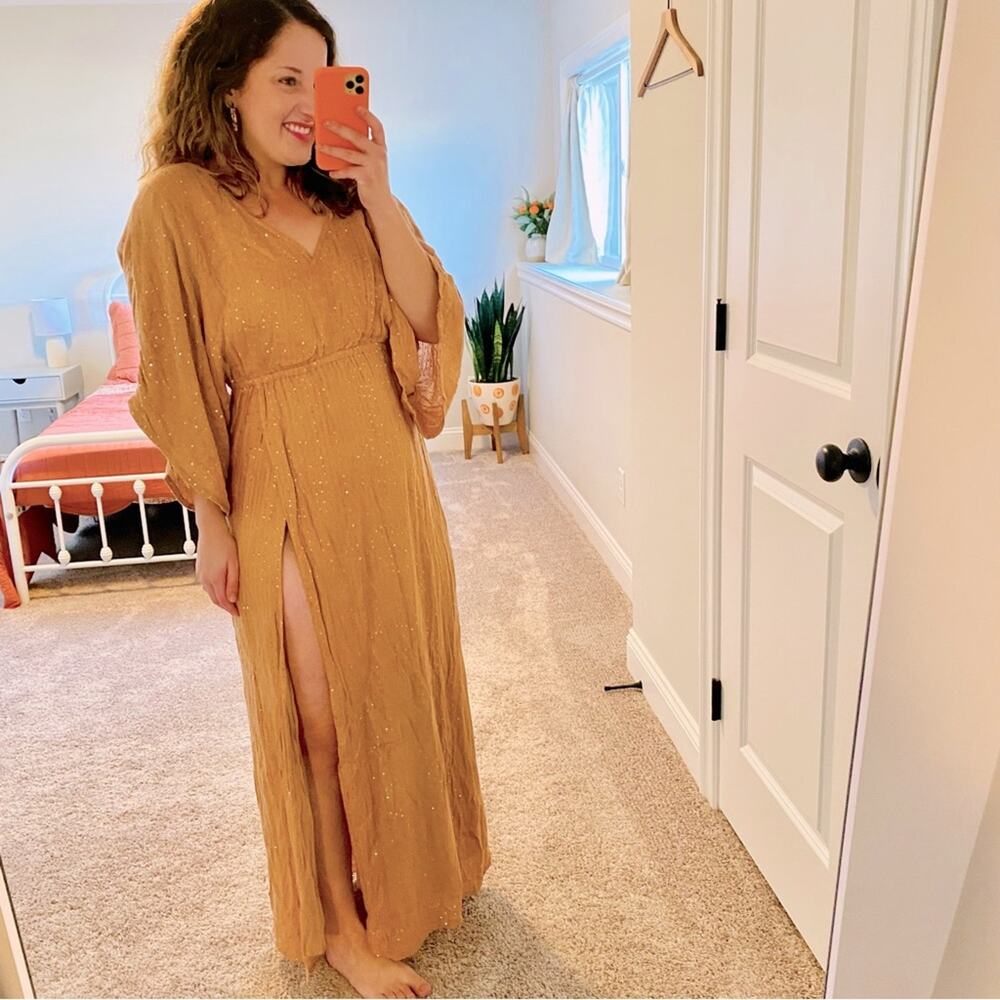 NWT Sundress Bronze Sequin Sexy Maxi Dress XS/S